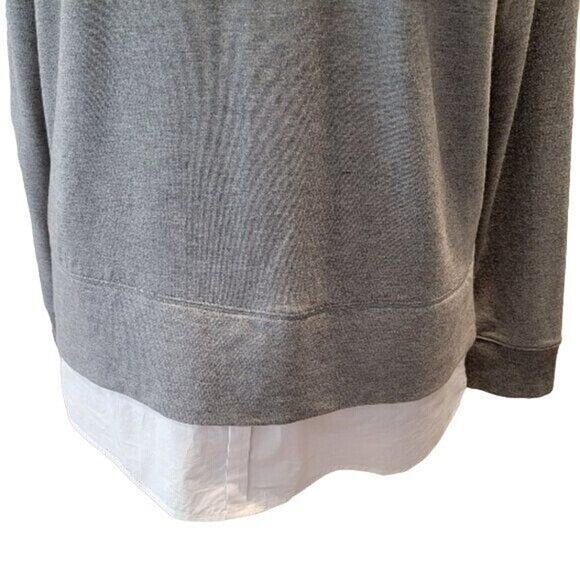 Soma Weekend Sweater Crew Pullover Blouse Combo Sz Large Gray White - Picture 8 of 11